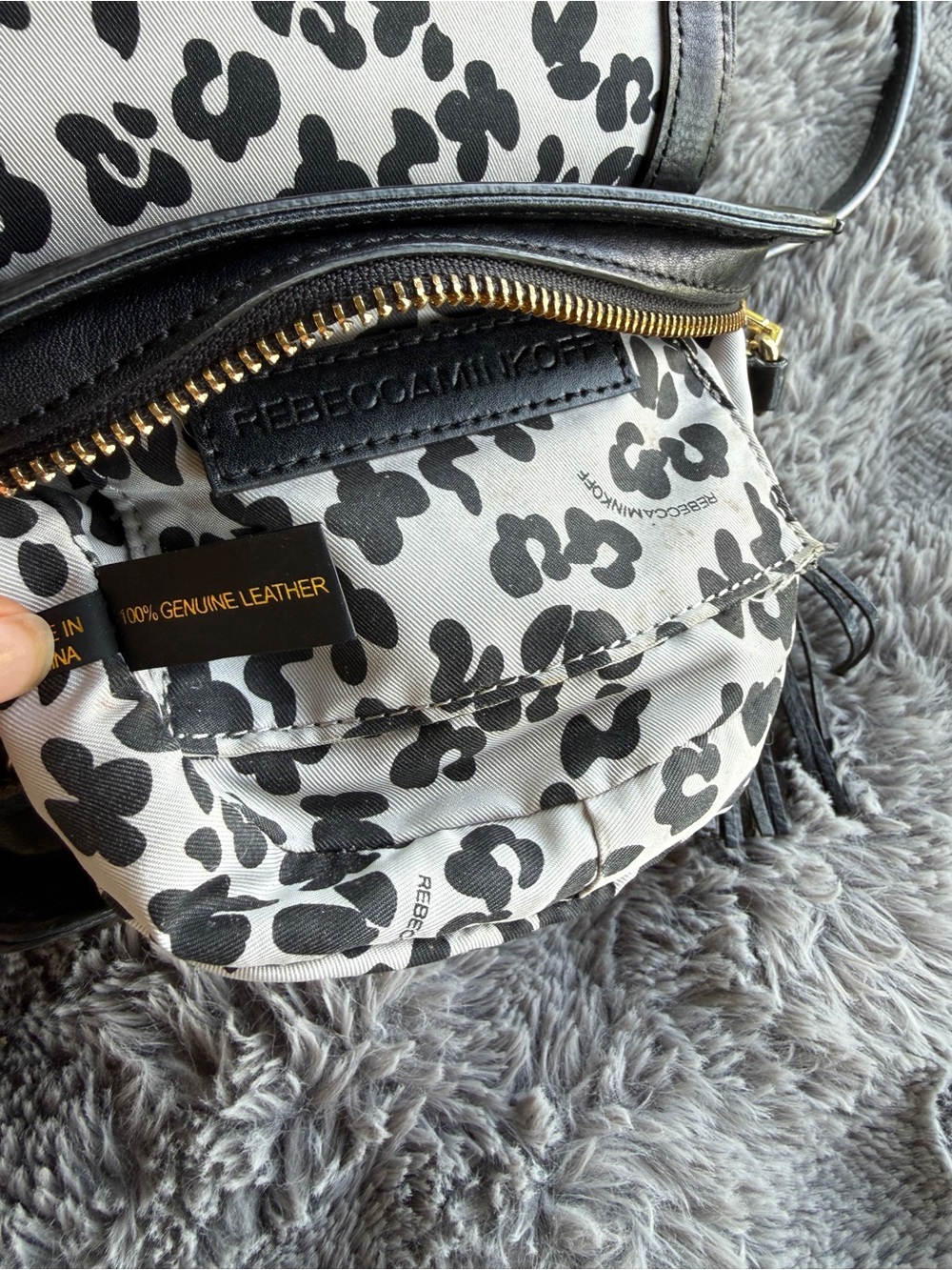 Rebecca Minkoff Mini Suki Black Leather Crossbody Bag with Tassel Accent - Picture 6 of 13